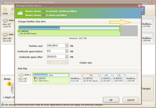 resize partition