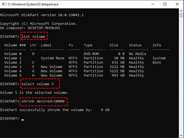 shrink fat32 partition