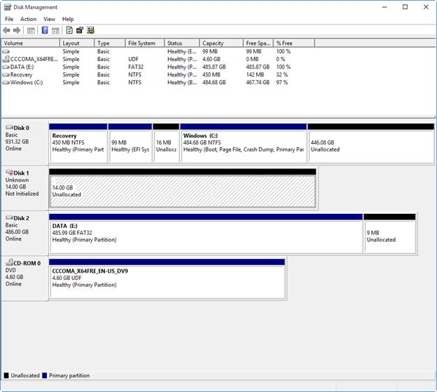 open disk management