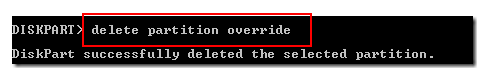 delete partition override