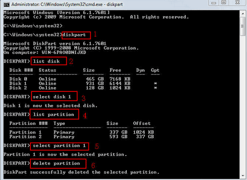 delete partition