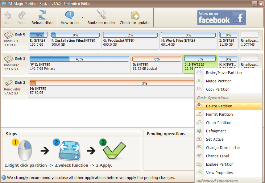 delete partition