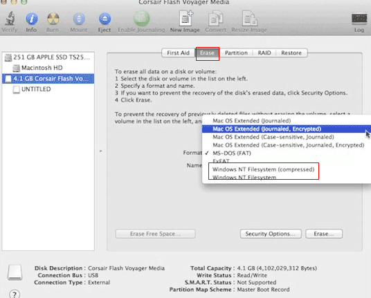 format to ntfs on mac