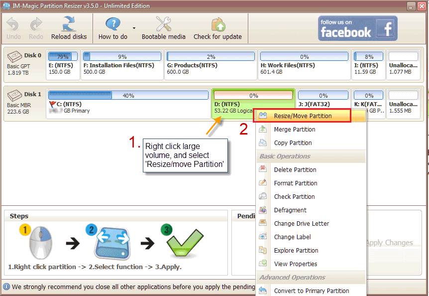 resize partition